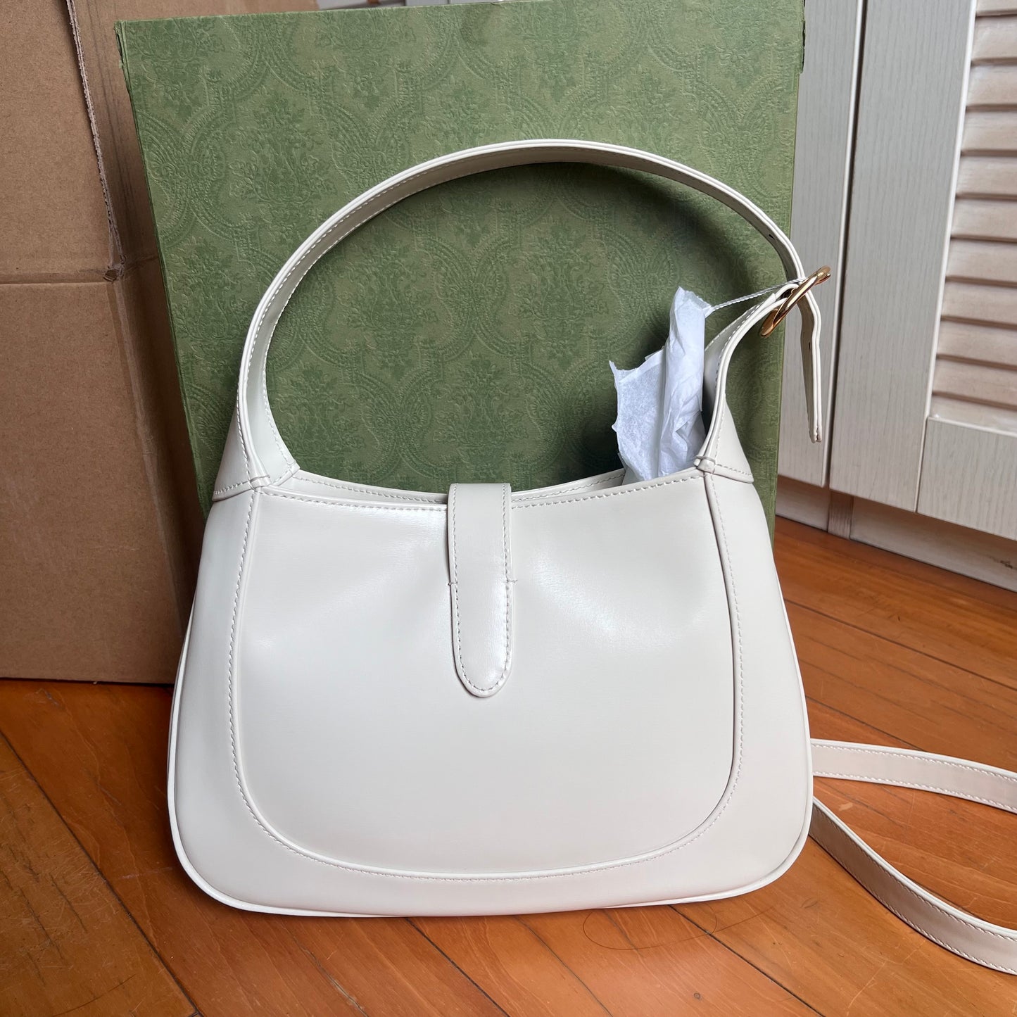 Sold Gucci Jackie 1961 Small Leather Bag with Adjustable Strap White