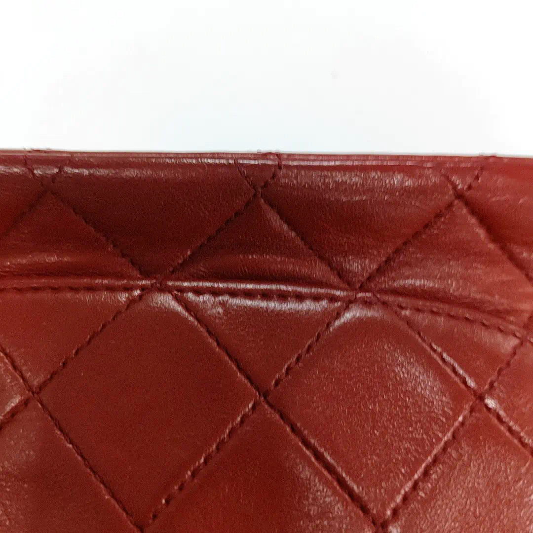 Sold Chanel Classic Flap Vintage 1989 Red Lambskin Leather with 24k Gold Hardware