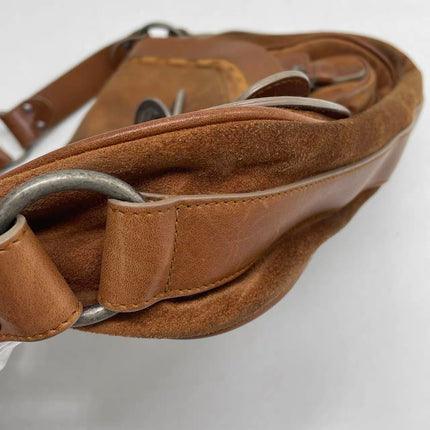 Dior Vintage Gaucho Large Brown Suede Leather Crossbody Bag
