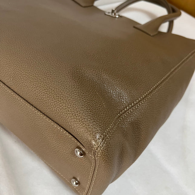 Chanel Cerf Executive Tall Brown Leather Handbag 30cm