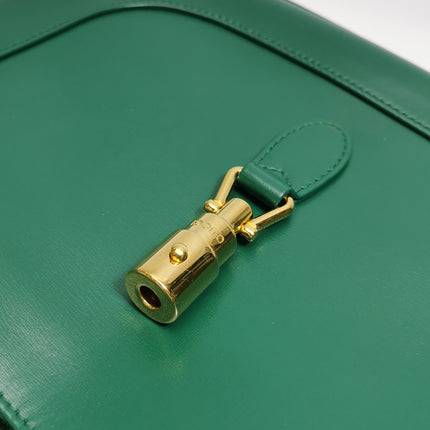 Gucci Jackie 1961 Green Leather Bag Small with Adjustable Strap