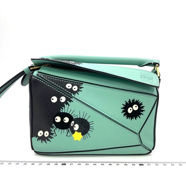 Loewe x Studio Ghibli Collection Susuwatari Mini Puzzle Green Crossbody Bag