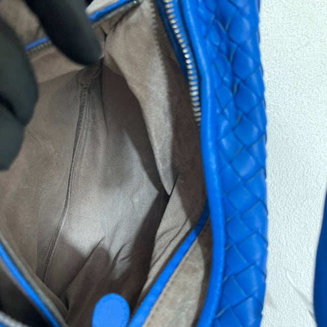 Bottega Veneta Veneta Hobo Medium Royal Blue Intrecciato Leather Bag 47cm
