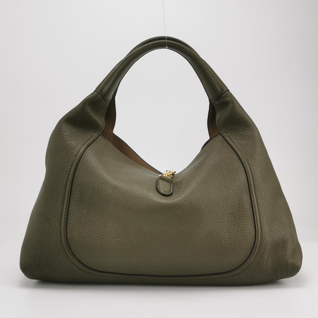 Gucci Softbit Maxi Shoulder Bag Olive Green Calfskin Leather 2024