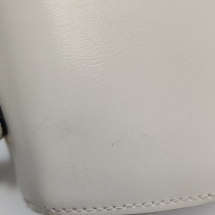 Gucci Bamboo 1947 Top Handle Bag Small White Box Leather Canvas Strap