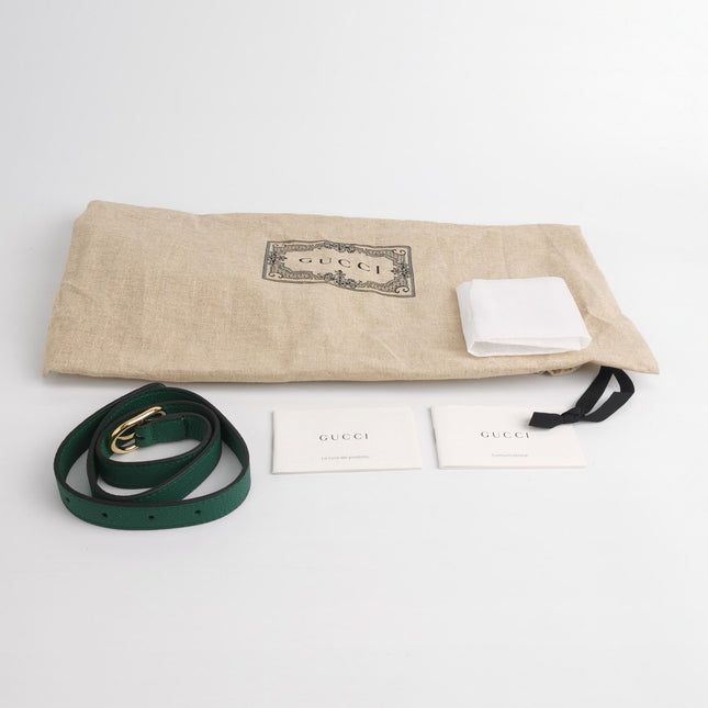 Gucci Jackie 1961 Green Grained Leather Bag Small with Adjustable Strap