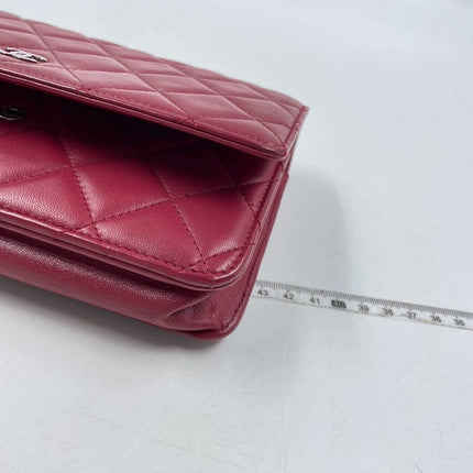 Sold Chanel Wallet On Chains WOC Timeless/ Classic Red Lambskin Leather
