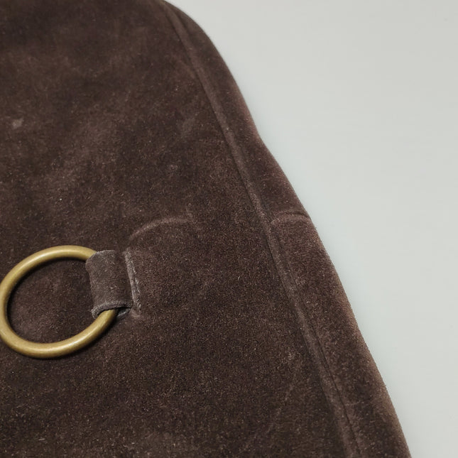 Miu Miu Brown Suede Leather Shoulder Bag Snap Hook