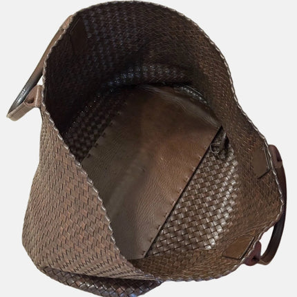 Sold Bottega Veneta Cabat Large Intreccio Leather Tote Bag Dark Chocolate Brown