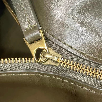 Bottega Veneta Hop Large Leather Dark Olive Green Hobo Bag