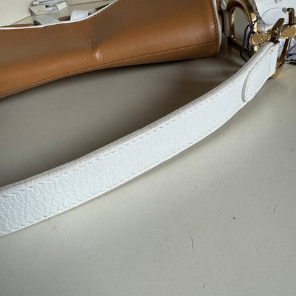 Dior Saddle Vintage Brown Leather and Silk Interior Shoulder Bag