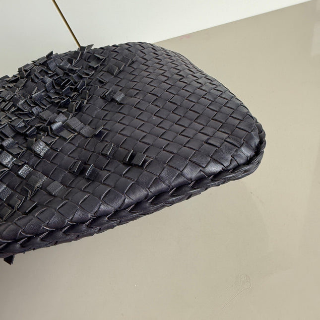 Bottega Veneta Veneta Hobo Midnight Blue Dark Navy Intrecciato Leather Bag 47cm