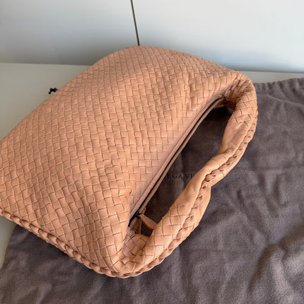 Bottega Veneta Veneta Hobo Beige Almond Lambskin Leather 40cm