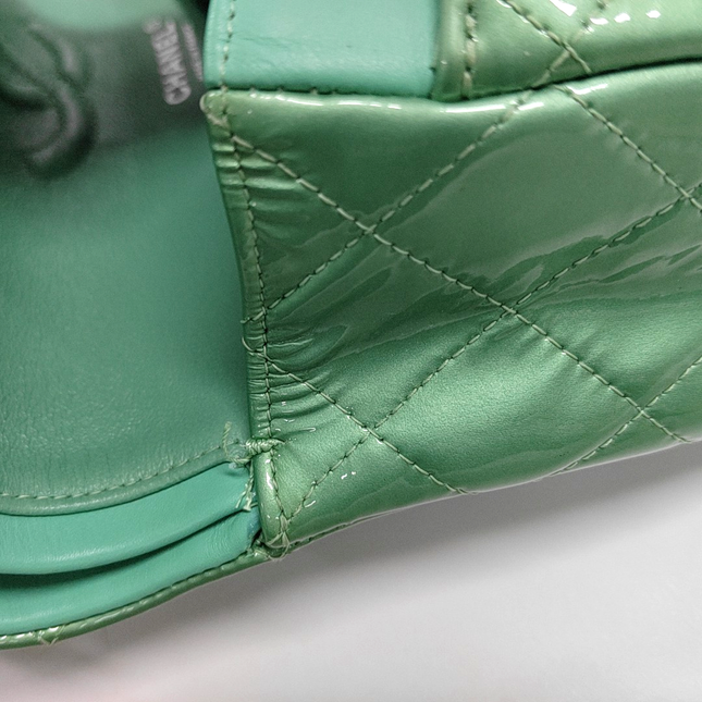 Sold Chanel Classic Flap Medium Mint Green Patent Leather 2012-2013