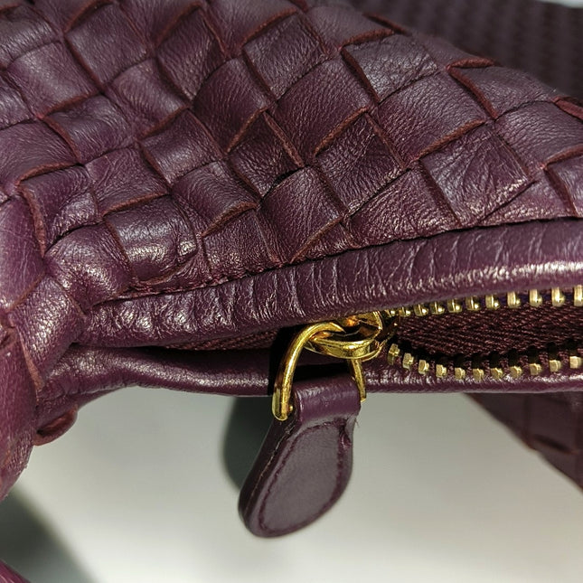 Bottega Veneta Veneta Hobo Maxi Purple Intrecciato Leather Bag 51cm