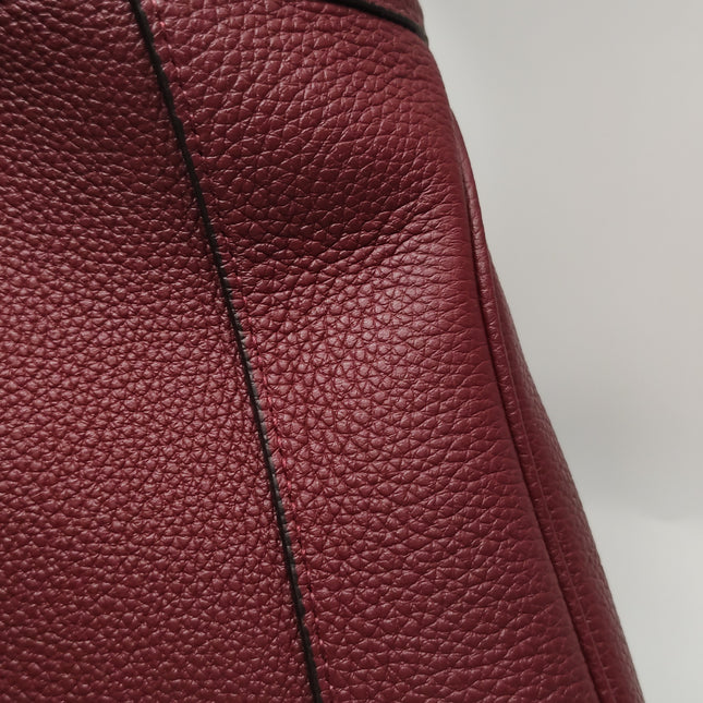 Gucci Jackie 1961 Burgundy Large Pebbled Leather Shoulder Bag with Strap