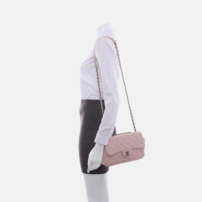 Sold Chanel Classic Flap 2014-2015 Pink Lambskin Leather Medium Shoulder Bag