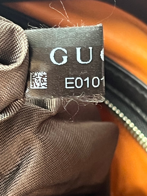 Gucci Jackie 1961 Medium Black Suede Leather with Orange Trimming Bag