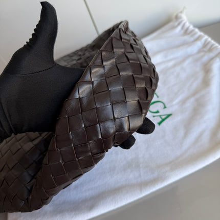 Bottega Veneta Hop Hobo Small Leather Chocolate Brown