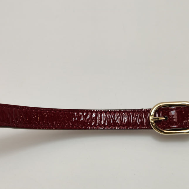 Gucci Bamboo 1947 Small Ancora Red Burgundy Patent Leather Top Handle Bag