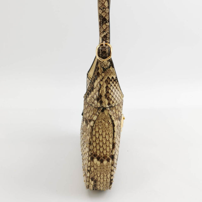 Sold Gucci Jackie 1961 Mini Python-skin Leather Bag with Adjustable Strap Size Multicolor