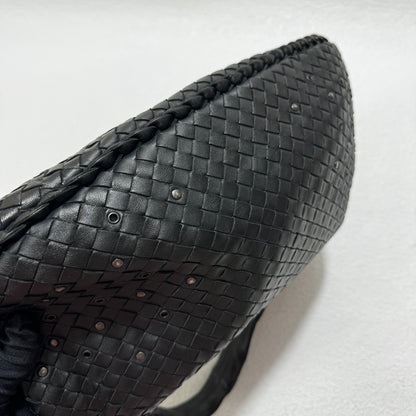 Bottega Veneta Intrecciato Hobo Bag Medium Black leather with Metal Studs 40cm