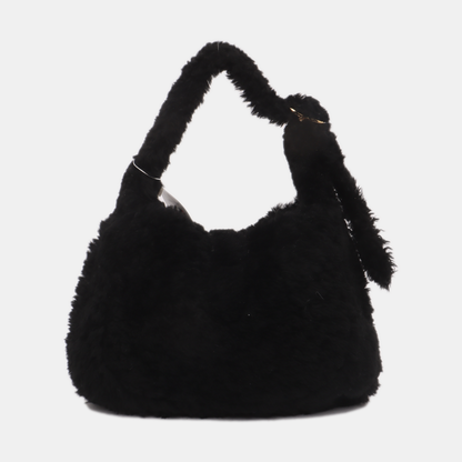 Gucci Jackie 1961 Black Fluffy Shearling Bag Small