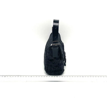 Fendi Baguette Vintage Black Glitter Beads Shoulder Bag