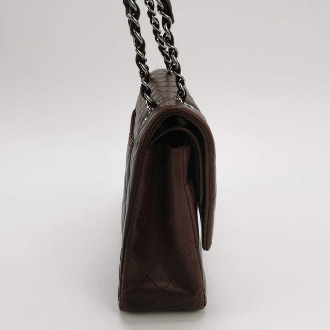 Chanel Timeless Classic Flap Medium Purple Lambskin Leather Silver Hardware 2011-2012