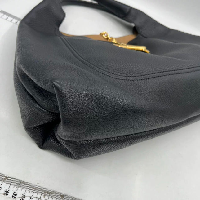 Gucci Softbit Maxi Shoulder Bag Black Calfskin Leather
