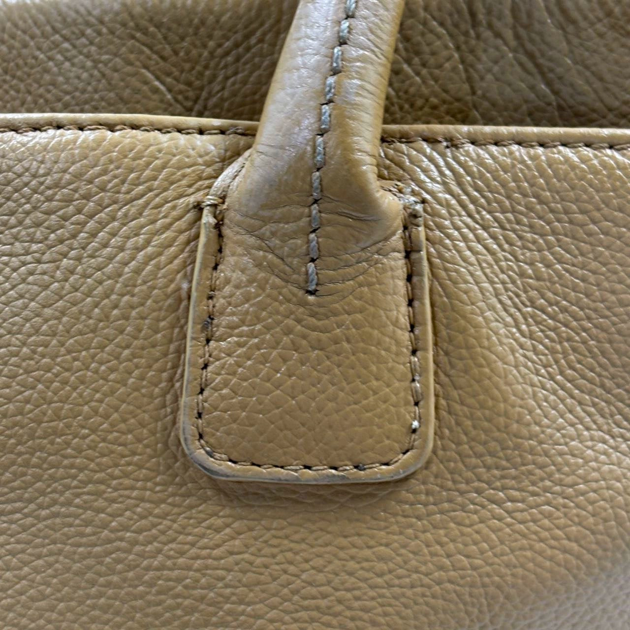 Chanel Cerf Executive 2005 East West Small Camel Caviar Leather Handbag