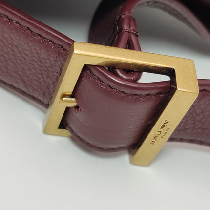 Yves Saint Laurent YSL Le 5 A 7 Hobo Small Burgundy Calfskin Shoulder Bag