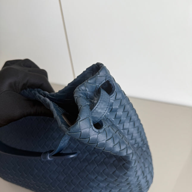 Bottega Veneta Garda Shoulder Bag Intrecciato Nappa Leather Navy Large 33cm