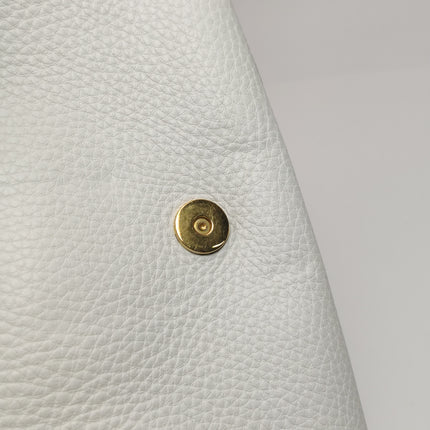 Fendi Baguette Selleria Medium White Calfskin Leather Crossbody Bag