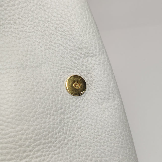 Fendi Baguette Selleria Medium White Calfskin Leather Crossbody Bag