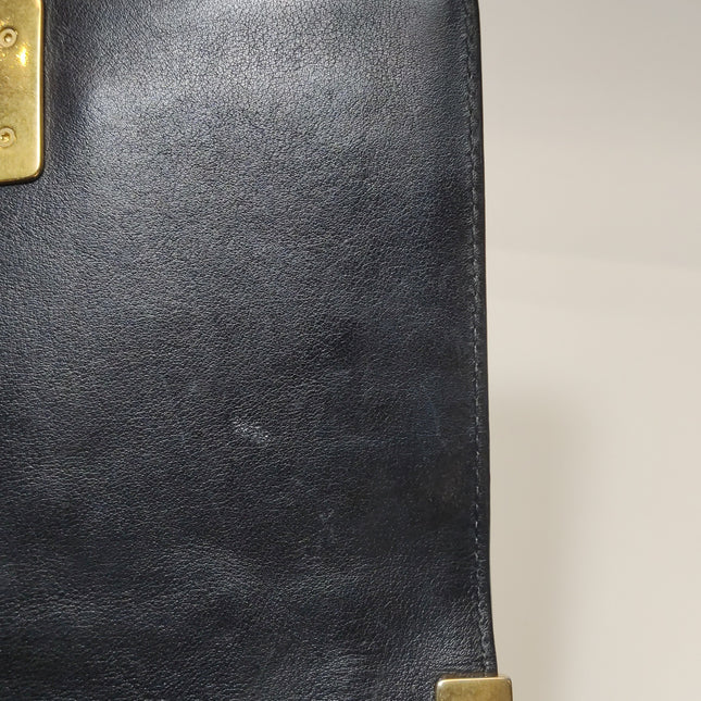 Chanel Le Boy Small Black Lambskin Leather Antiqued Gold Hardware