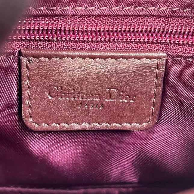 Dior Vintage Double Saddle Burgundy Oblique Monogram Canvas Gold Hardware