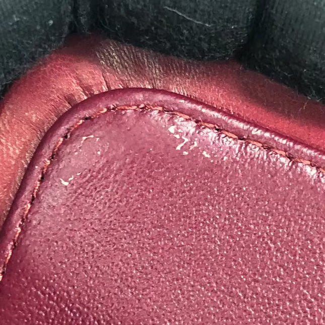 Chanel Classic Flap Medium 2012 Red Burgundy Patent Leather Silver Hardware