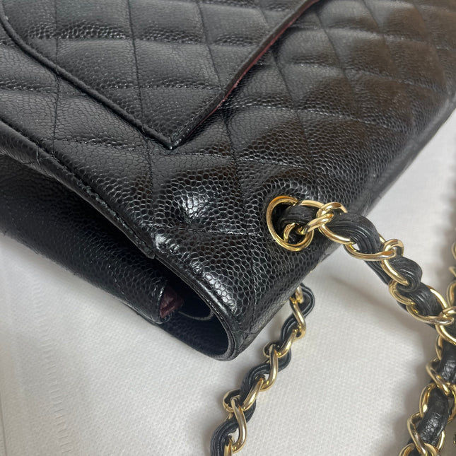 Chanel Classic Flap Maxi 2011 Black Caviar Leather Double Flap with Gold Hardware