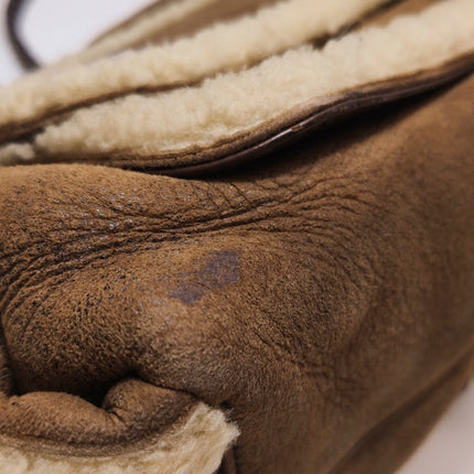 Dior Flight Medium Brown Shearling Leather Shoulder Bag