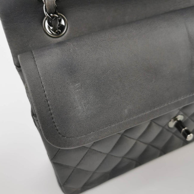 Sold Chanel Classic Flap 2005 Grey Lambskin Leather with Silver Hardware