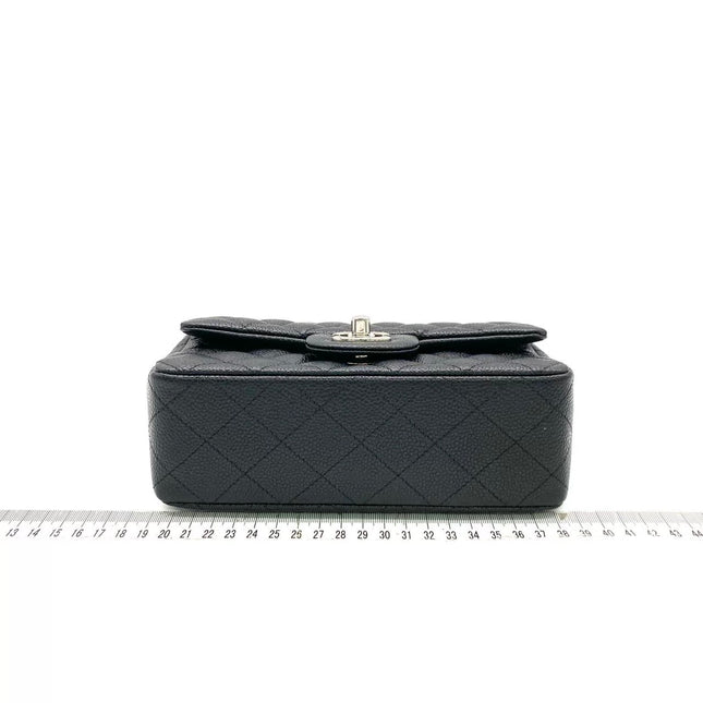 Chanel Classic Flap Mini Black Caviar Silver Hardware 2017-18