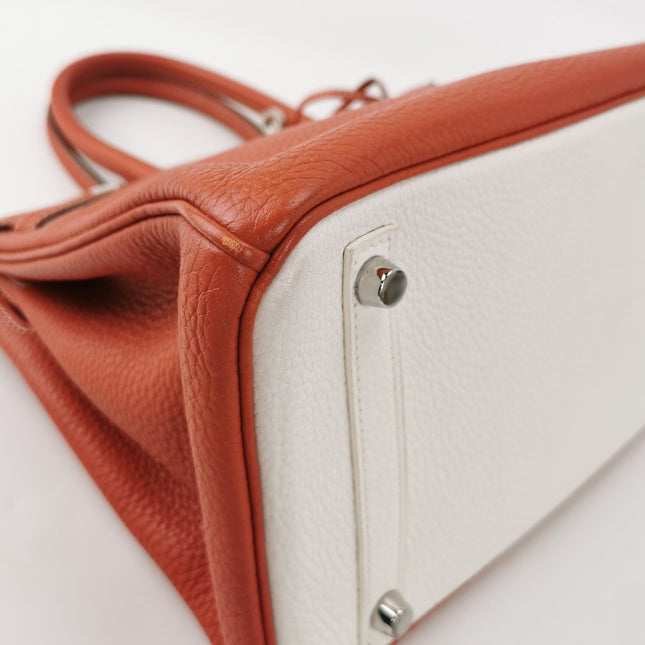 Hermes Birkin 30 Togo Leather Orange 9M Sanguine and White Palledium Hardware 2010