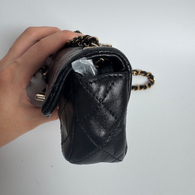 Chanel Classic Flap Super Mini Valentine's Special Black Lambskin Nautical Charms