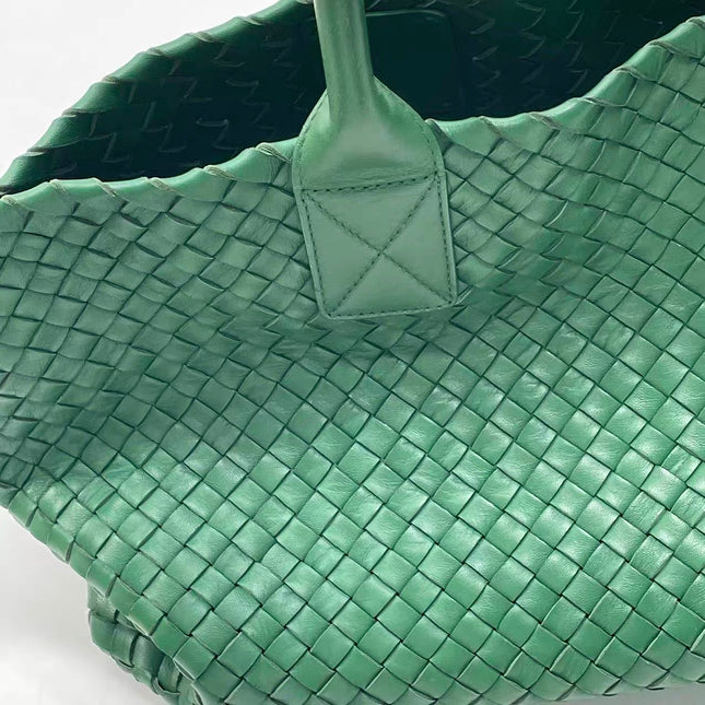 Bottega Veneta Cabat Tote Green Intreccio Leather 40cm