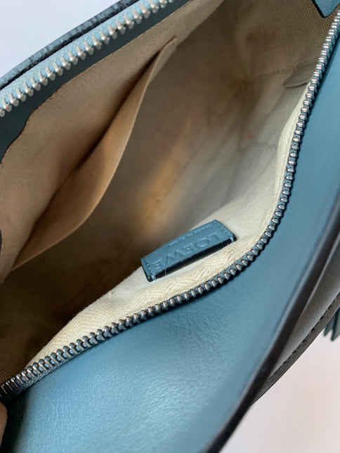 Sold Loewe Puzzle Small Blue Leather Crossbody Bag