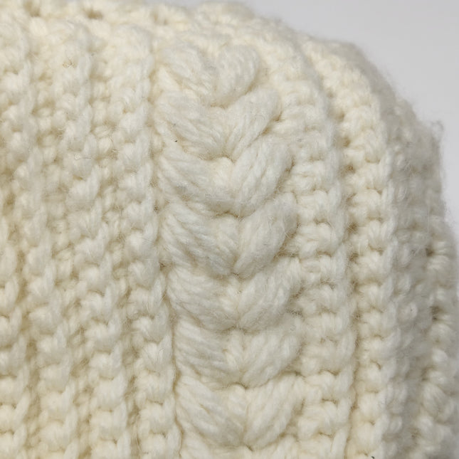 Fendi Baguette Bag White Crochet Knit Wool Pompom Shoulder Bag