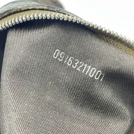 Fendi Baguette Black Print Fabric and Furry Shoulder Bag