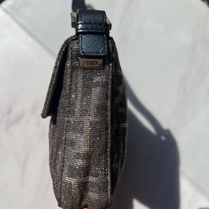 Sold Fendi Baguette Glitter Zucca Print Shoulder bag