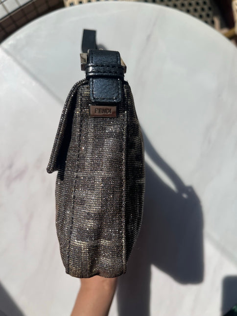 Sold Fendi Baguette Glitter Zucca Print Shoulder bag